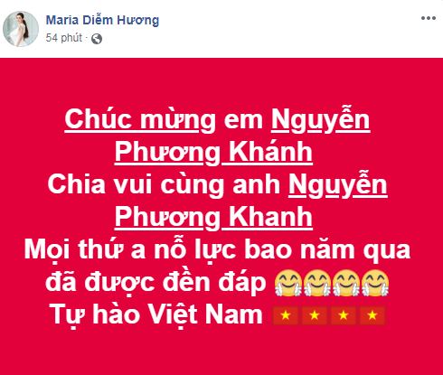 Sao Việt nô nức chúc mừng Phương Khánh đăng quang Hoa hậu Trái Đất 2018