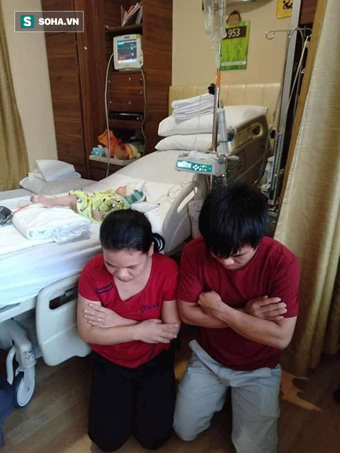 Em xin quỳ xuống đây, cầu xin mọi người cứu con trai em