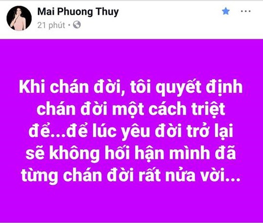 Hậu scandal tình ái với Noo Phước Thịnh, Mai Phương Thúy bất ngờ than chán đời triệt để
