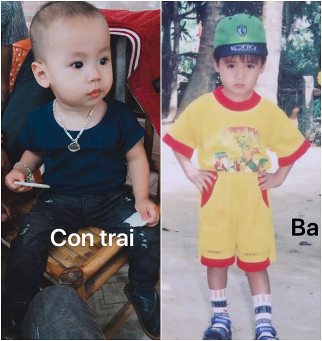 Mẹ bỉm sữa đua nhau khoe ảnh giống nhau đáng kinh ngạc của bố và con, photocopy cũng chỉ đến thế này là cùng