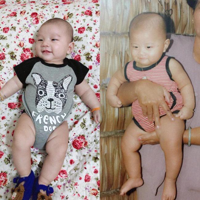 Mẹ bỉm sữa đua nhau khoe ảnh giống nhau đáng kinh ngạc của bố và con, photocopy cũng chỉ đến thế này là cùng