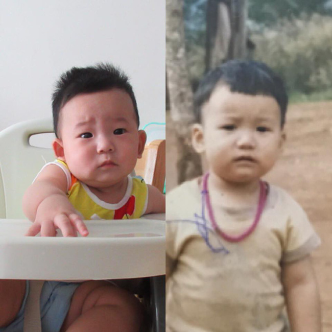 Mẹ bỉm sữa đua nhau khoe ảnh giống nhau đáng kinh ngạc của bố và con, photocopy cũng chỉ đến thế này là cùng