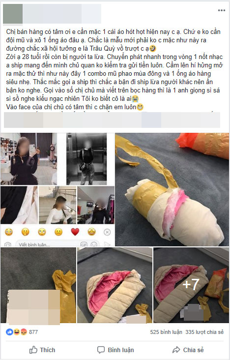 Đặt mua 2 chiếc áo thun co giãn của shop online, bà mẹ trẻ tá hỏa nhận nguyên combo... 1 mũ và 1 ống tay áo phao