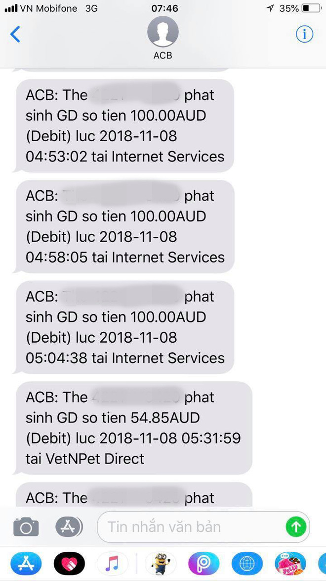 Khách đang ngủ thì bị báo mất trắng 50 triệu đồng trong thẻ visa với nhiều giao dịch lạ, ngân hàng hẹn 35 ngày sau giải quyết? Khách đang ngủ thì bị báo mất trắng 50 triệu đồng trong thẻ visa với nhiều giao dịch lạ, ngân hàng hẹn 35 ngày sau giải quyết?