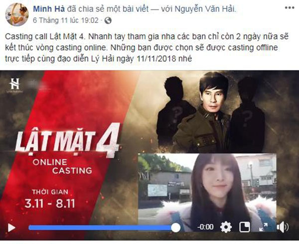 Lý Hải rục rịch khởi động Lật Mặt 4, hot girl người Thái Nene nhắn tìm đồng đội