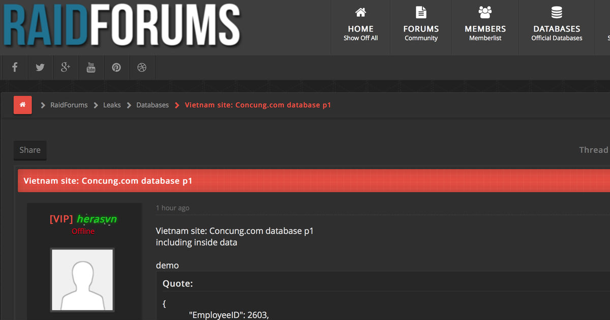 Hacker rao bán dữ liệu Con Cưng, tiếp theo là FPT Shop?