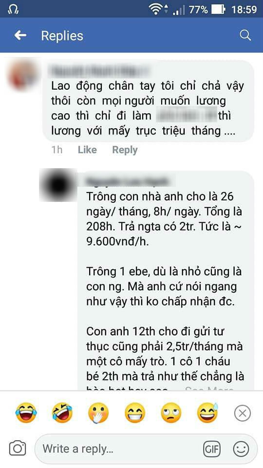 Tuyển người trông con 2 tháng ngày chỉ làm 8 tiếng, lương 2 triệu/tháng, ông bố Hà Nội bị ném đá tả tơi