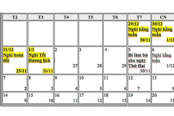 Lịch nghỉ tết năm nay có điểm gì khác so với những năm trước?