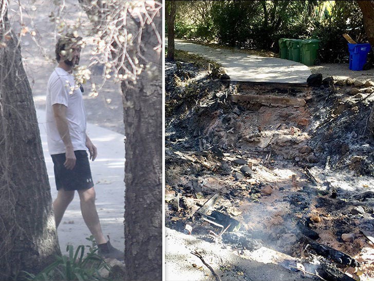 Liam Hemsworth trở về nhìn đống tro tàn từng là ngôi nhà chung sống với Miley Cyrus sau vụ cháy ở California