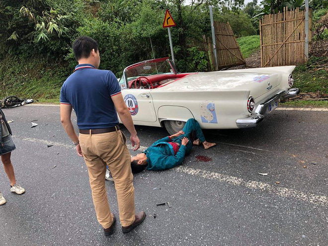 Xế độc của người ngoại quốc đâm người đi xe máy trên đèo