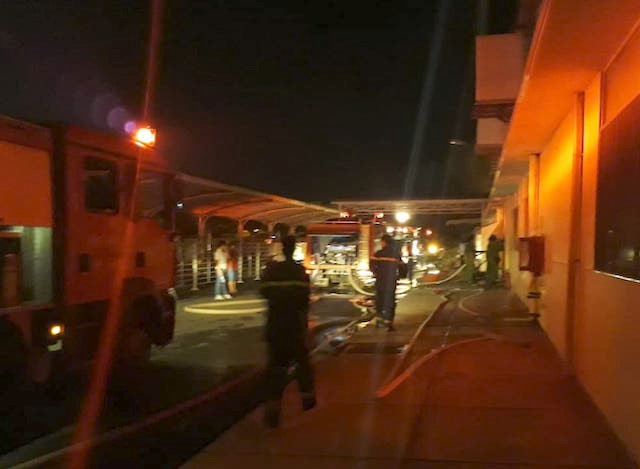 Cháy lớn tại xưởng may ở khu công nghiệp Tân Hương