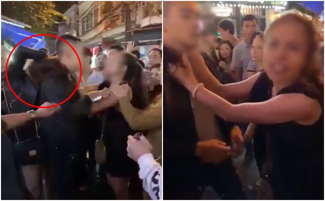 Bắt quả tang chồng đi chơi với bồ trên phố Tạ Hiện, vợ xông lại giật tóc nhân tình, nhờ người xung quanh quay clip post Facebook