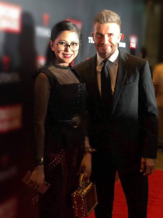 Hot girl hội Rich Kid - Thảo Tiên khoe ảnh chụp chung với David Beckham ở Singapore