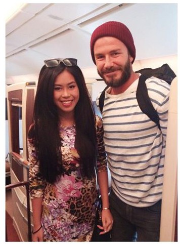 Hot girl hội Rich Kid - Thảo Tiên khoe ảnh chụp chung với David Beckham ở Singapore