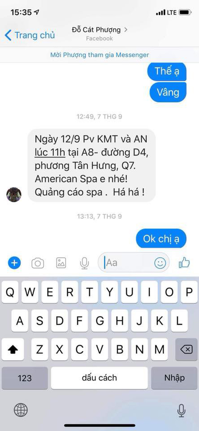 An Nguy công khai tin nhắn tố Cát Phượng đứng sau dàn dựng việc PR chuyện tình cảm với Kiều Minh Tuấn