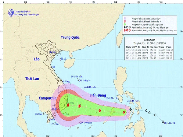 Bão số 9 kết hợp không khí lạnh gây mưa lớn 6 ngày tại Nam Trung bộ