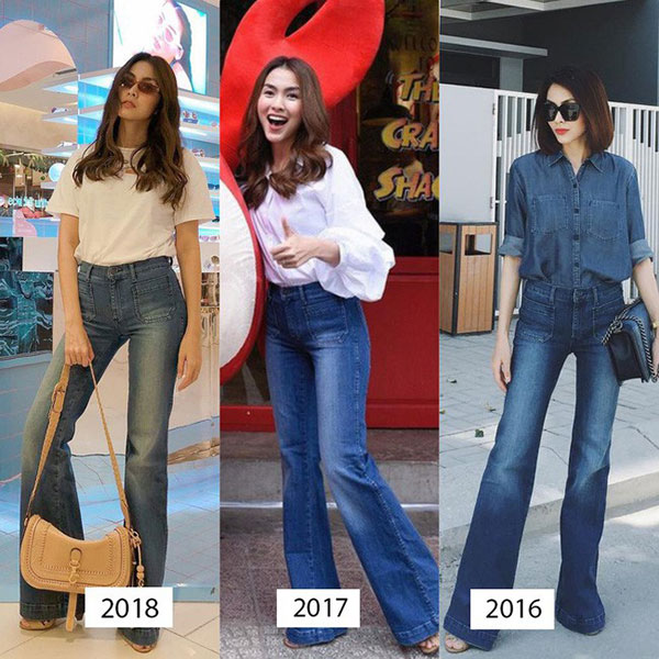 Mặc jeans thôi mà chân dài cả tấc, chẳng trách Hà Tăng có mỗi chiếc quần cả 3 năm vẫn diện đi diện lại