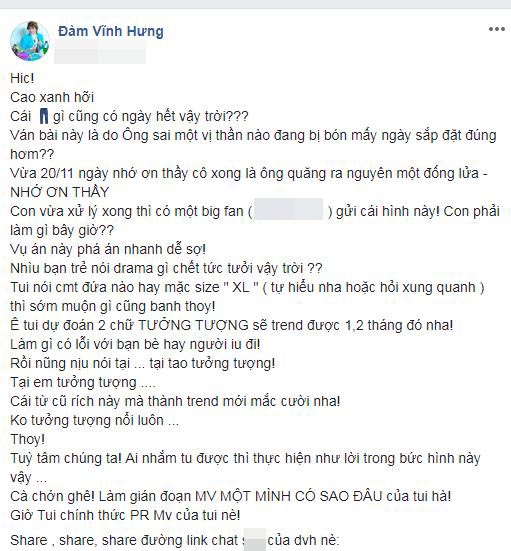 Sau lời xin lỗi của Phan Ngọc Luân, Đàm Vĩnh Hưng mỉa mai: Tôi dự đoán 2 chữ tưởng tượng sẽ trend được 1,2 tháng