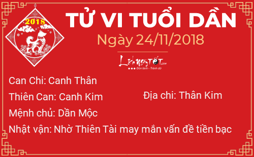 Tử vi Thứ 7 ngày 24/11/2018 của 12 con giáp: Dần bất ngờ được cho tiền, Tị bị Thiên Quan tai họa