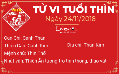 Tử vi Thứ 7 ngày 24/11/2018 của 12 con giáp: Dần bất ngờ được cho tiền, Tị bị Thiên Quan tai họa