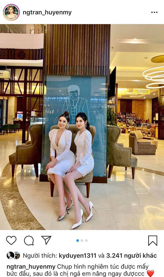 Kỳ Duyên - Huyền My thôi không còn sượng khi chụp ảnh chung, gọi nhau chị ngả em nâng thân thiết