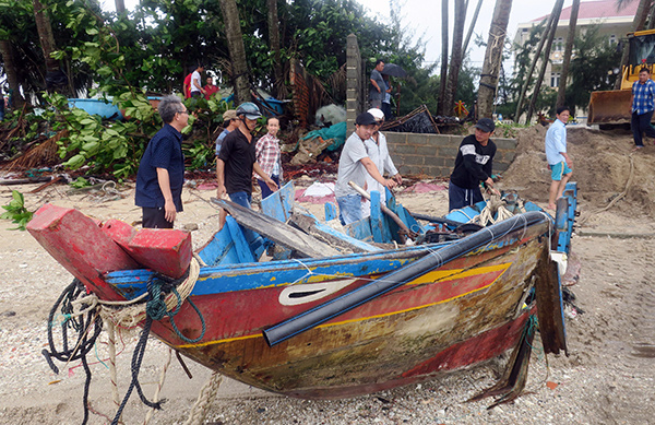Bão Usagi quét qua Vũng Tàu, nhiều cây bật gốc