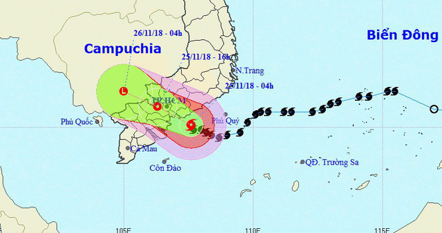 Bão số 9 đang áp sát Vũng Tàu, Bến Tre