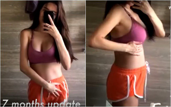 Mẹ 9x xinh đẹp khoe ảnh bụng bầu 7 tháng vẫn phẳng lì đến không thể tin nổi