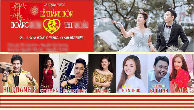 Đám cưới có cả banner liệt kê ca sĩ hát khiến người đi đường cứ ngỡ là show âm nhạc