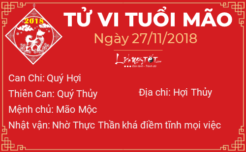 Tử vi Thứ 3 ngày 27/11/2018 của 12 con giáp: Ngọ túi tiền rủng rỉnh, Sửu cẩn thận bị hãm hại