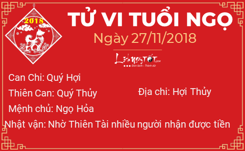 Tử vi Thứ 3 ngày 27/11/2018 của 12 con giáp: Ngọ túi tiền rủng rỉnh, Sửu cẩn thận bị hãm hại