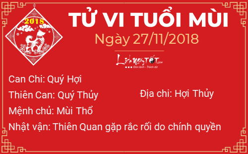 Tử vi Thứ 3 ngày 27/11/2018 của 12 con giáp: Ngọ túi tiền rủng rỉnh, Sửu cẩn thận bị hãm hại