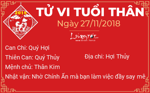 Tử vi Thứ 3 ngày 27/11/2018 của 12 con giáp: Ngọ túi tiền rủng rỉnh, Sửu cẩn thận bị hãm hại
