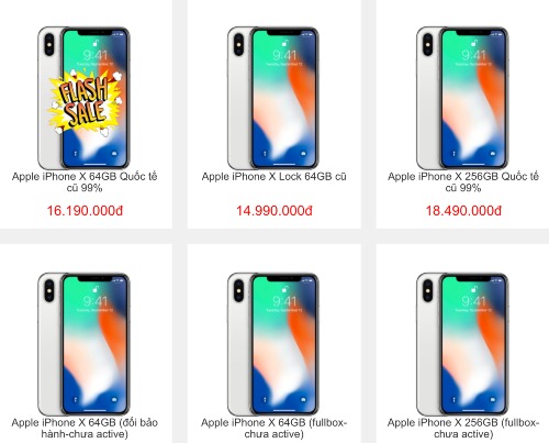 iPhone X qua sử dụng tràn về Việt Nam, giá xuống 16 triệu đồng