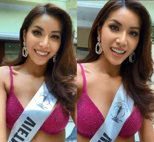 Minh Tú nóng bỏng trong phần thi bikini tại Hoa hậu Siêu quốc gia