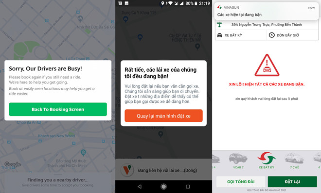 Mưa bão, các ứng dụng gọi xe ở Sài Gòn tê liệt