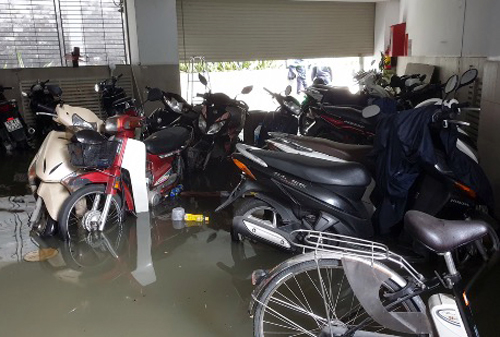 Hàng loạt hầm tòa nhà, chung cư ở Sài Gòn ngập nước