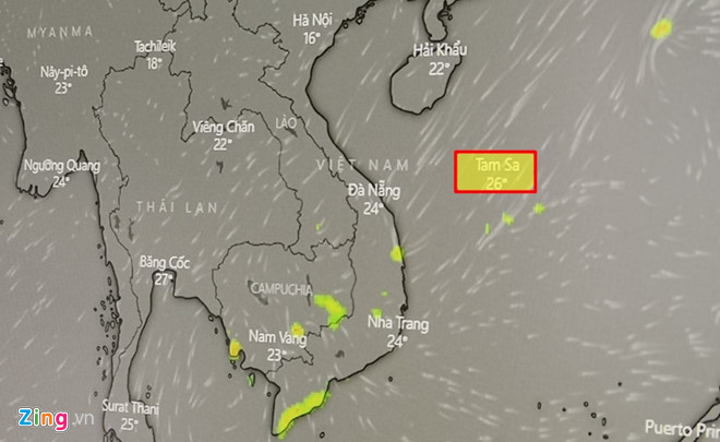 Bản đồ báo bão gọi quần đảo Hoàng Sa là Tam Sa khiến dư luận phẫn nộ