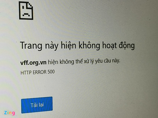 Website của Liên đoàn Bóng đá Việt Nam khó truy cập