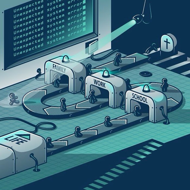 Loạt tranh về mặt trái đáng sợ của cuộc sống hiện đại