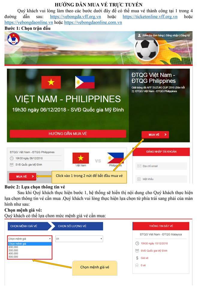 10h sáng nay bán vé xem bán kết lượt về Việt Nam vs Philippines
