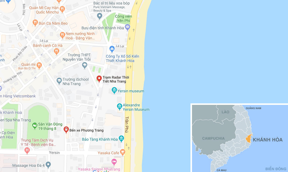 Cao ốc dày đặc bao vây trạm radar thời tiết ở Nha Trang