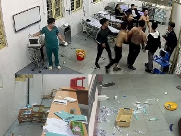 Nhóm côn đồ cầm hung khí lao vào khoa cấp cứu truy sát