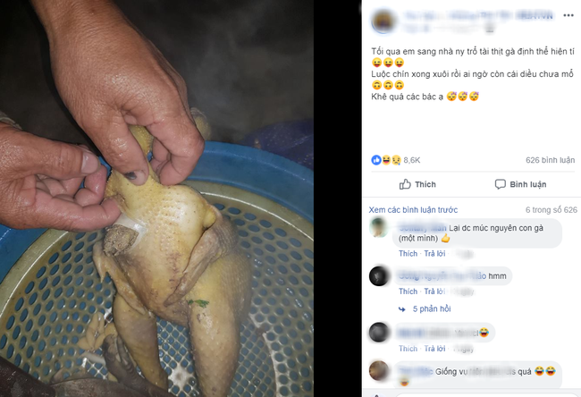 Hí hửng vào bếp thể hiện khi ra mắt nhà người yêu, anh chàng muối mặt khi luộc gà không bỏ diều