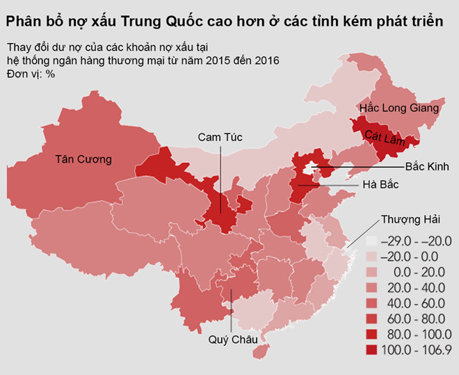 Nợ xấu của Trung Quốc tăng mạnh và cao nhất 5 năm qua