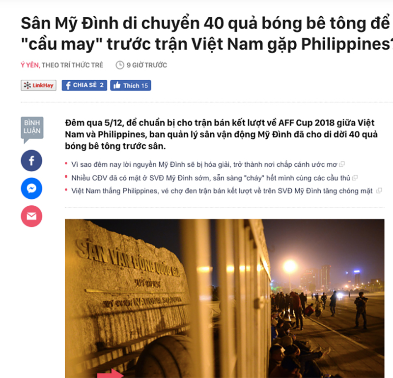 Tuyển Việt Nam thoát dớp sân Mỹ Đình, CĐM sôi sục truy tìm người tư vấn chuyển 40 bóng bê tông để nhờ 'phá ế' - 1 Tuyển Việt Nam thoát dớp sân Mỹ Đình, CĐM sôi sục truy tìm người tư vấn chuyển 40 bóng bê tông để nhờ 'phá ế' - 1