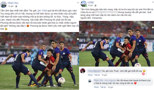 Ảnh Quang Hải bị cầu thủ Philippines bao vây gây bão mạng