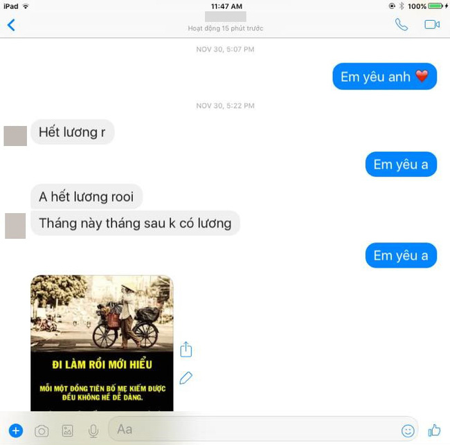 Ngồi đón gió mùa, thấy lòng càng tê tái hơn trước phản ứng của các ông xã khi nhận được tin nhắn yêu thương của vợ