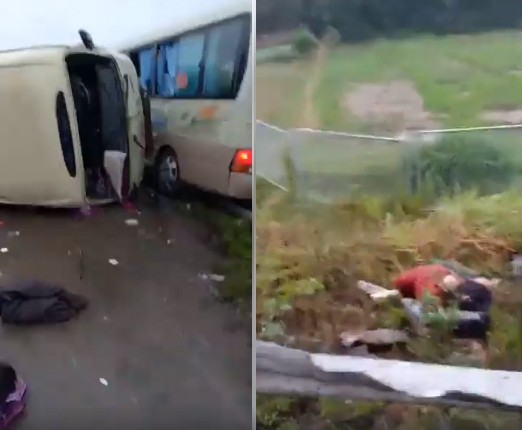 Tai nạn trên cao tốc Nội Bài - Lào Cai, nhiều nạn nhân văng xuống đường nằm la liệt trên quốc lộ