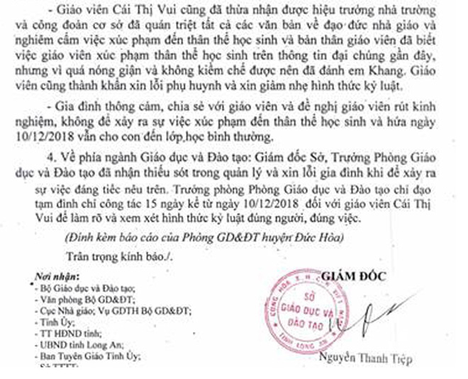 Vụ bé trai tật nguyền bị cô giáo đánh bầm tím người: Cô giáo đến nhà xin lỗi